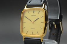Exc 5 Vintage 1989 SEIKO Dolce 5E31-5A80 Gold Quartz Men's Watch From JAPAN