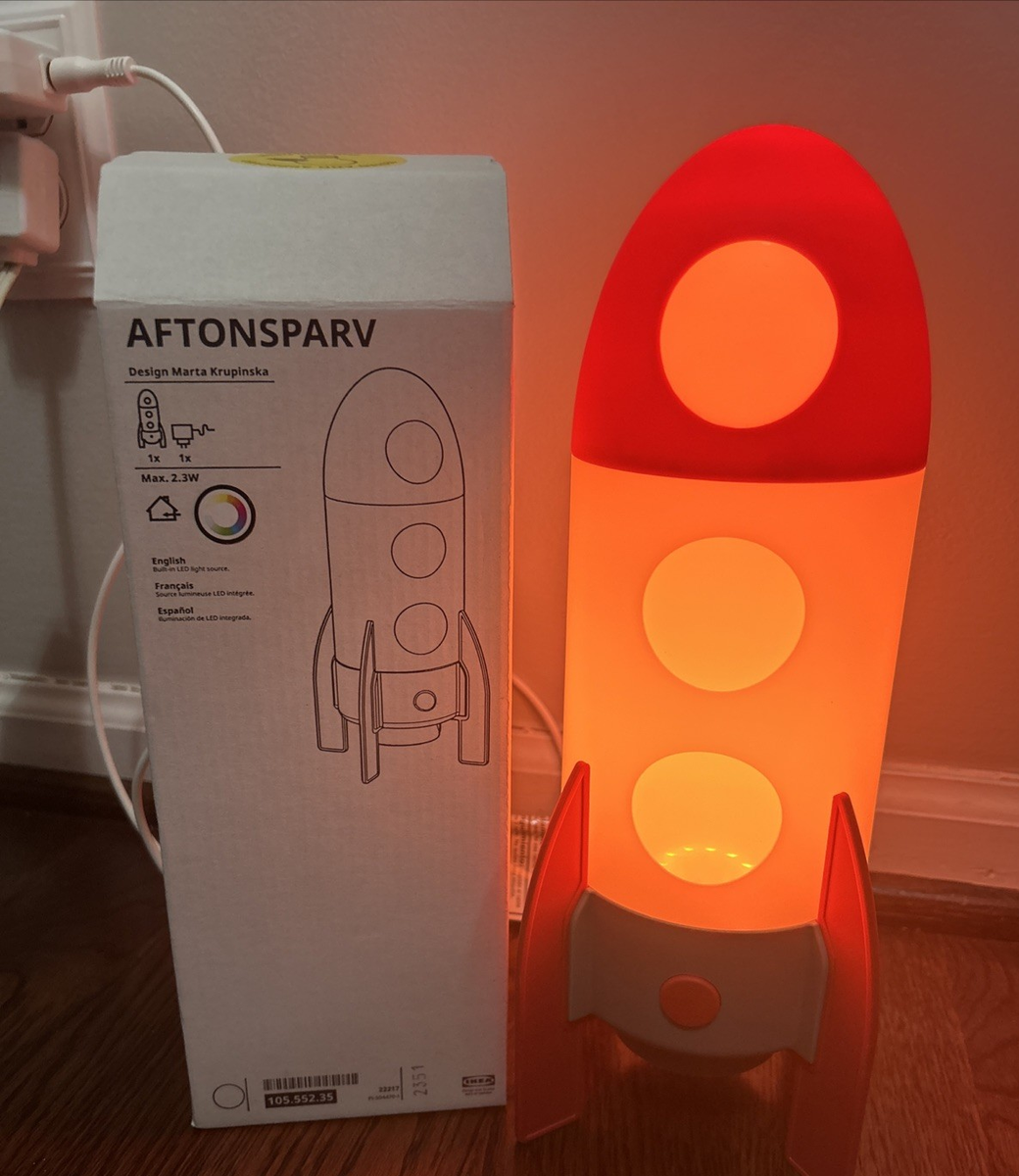 IKEA AFTONSPARV LED Table Lamp, Rocket Shape Plastic Shine in 7