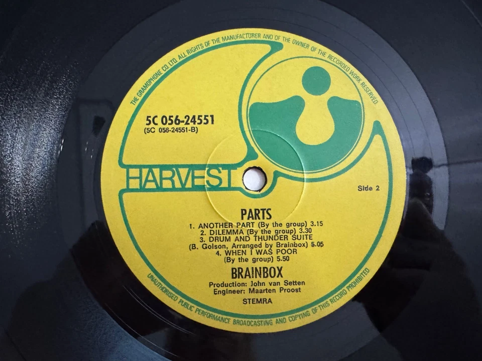 Brainbox LP "Parts" Holland ~ 1972 Harvest 5C 056 24551~ Prog Psych ~ NM Beauty! - Image 3 of 4