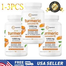 Turmeric Curcumin 95% – 1000mg with Ginger, Black Pepper, MCT – 120 Veggie Caps