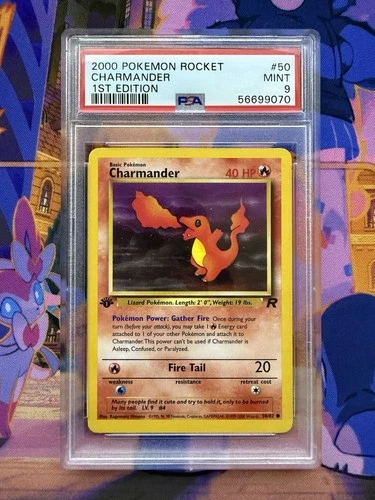 2000 Pokemon Charmander 1st Edition #50/82 Team Rocket PSA 9 Mint