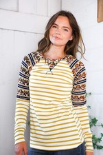 Stripes for Days Vintage Floral Raglan