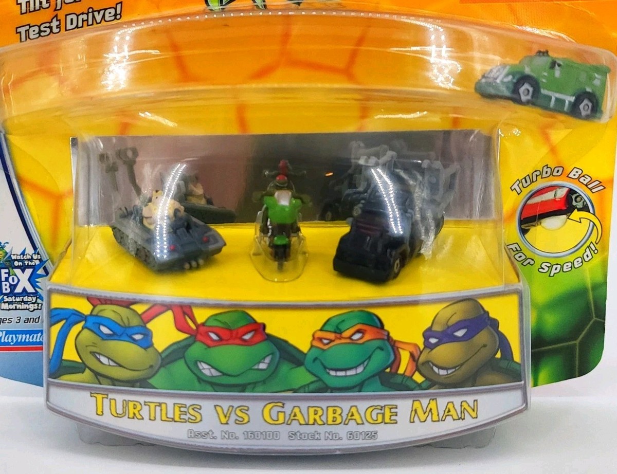 TMNT Speedeez Ninja Turtles Vs Garbage Man Playmates Micro Vehicle