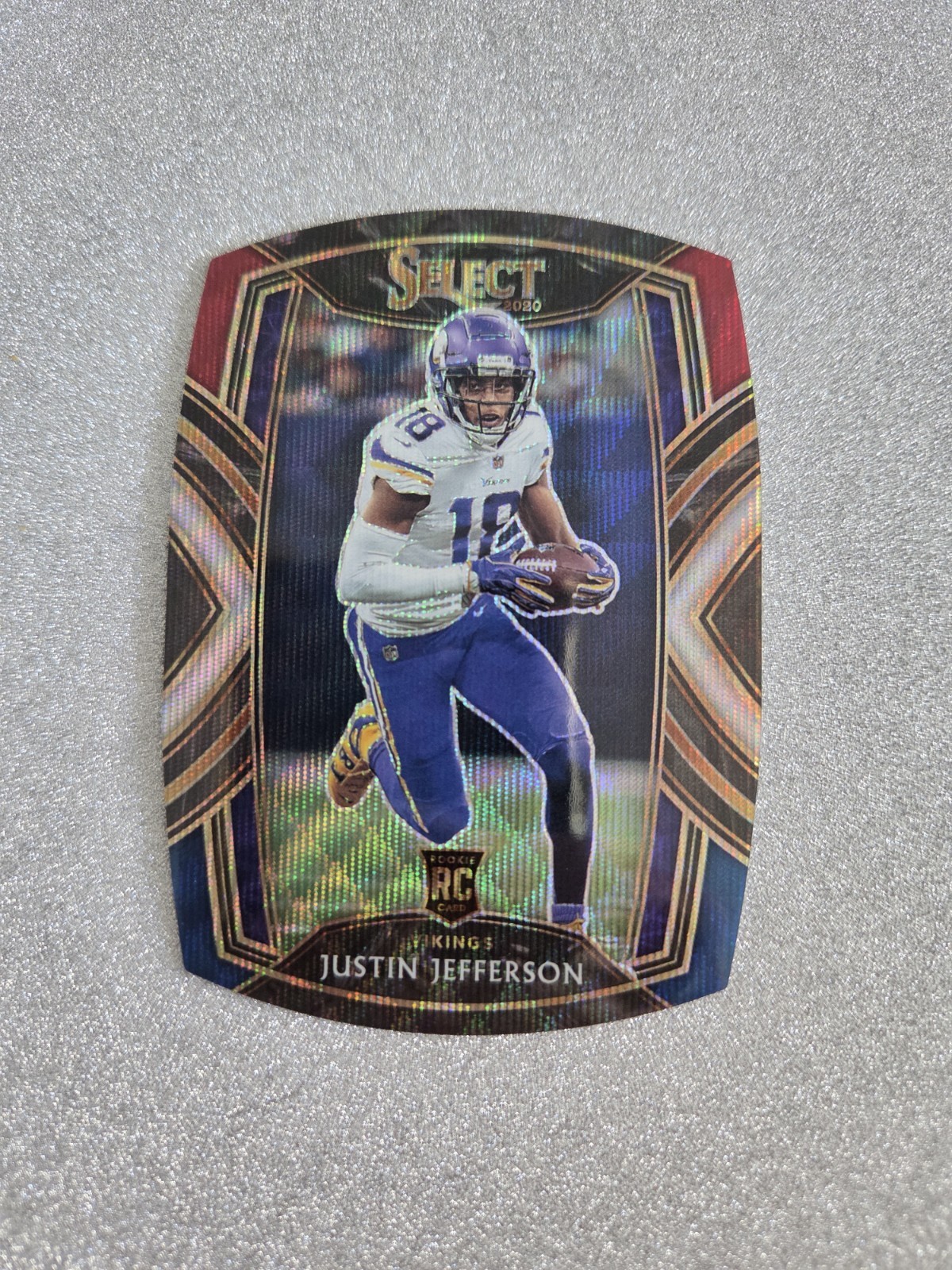 2020 Panini Select - Club Level Justin Jefferson #261 Tri-Color Prizm Die-Cut