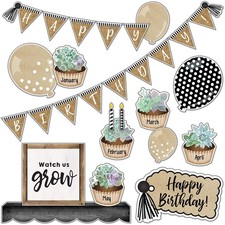Schoolgirl Style Birthday Bulletin Board Set, Simply Stylish Classroom
