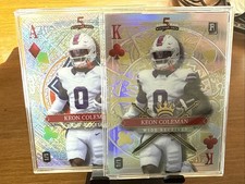 Keon Coleman 1/1 - 2024 Wild Card 5 Card Draw Silver Lazer Lot Of 2