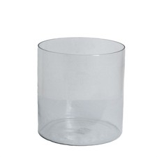 Image of Tasman Glass Cylinder Vase Medium 30cm Clear Living Room Centrepiece UK