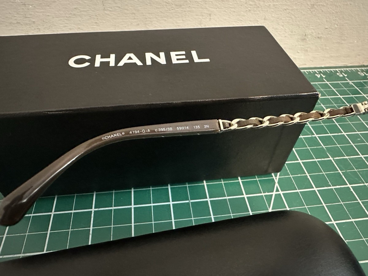 専用3 Chanel 4194-Q Leather Chain Link Aviator Sunglasses | eBay