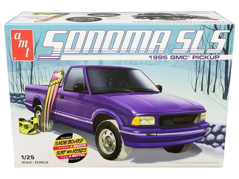 1995 GMC Sonoma SLS Pickup Truck Model Kit with Snowboard & Boots 1/25 Scale