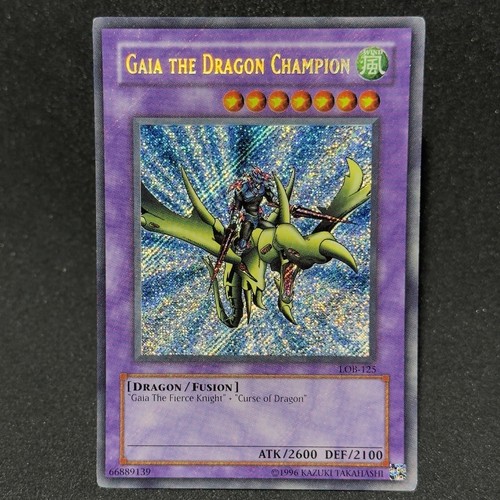 HOLO BLEED Gaia The Dragon Champion LOB-125 SR Reverse Foil Error Set Yugioh NM - Picture 10 of 24