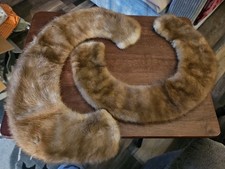 2 Vintage Genuine Mink Fur Collar Neck Wrap Apx 27" 28"