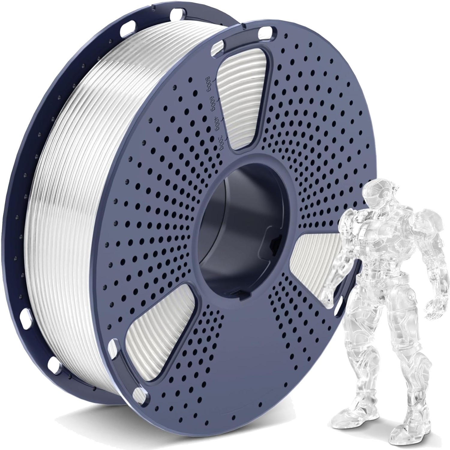 Vielseitiges 1kg PLA Filament 1.75mm Transparent für kreative 3D-Projekte