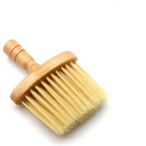 1Pc Wood Handle Barber Brush Hair Neck Duster Brush Home Barber Brush