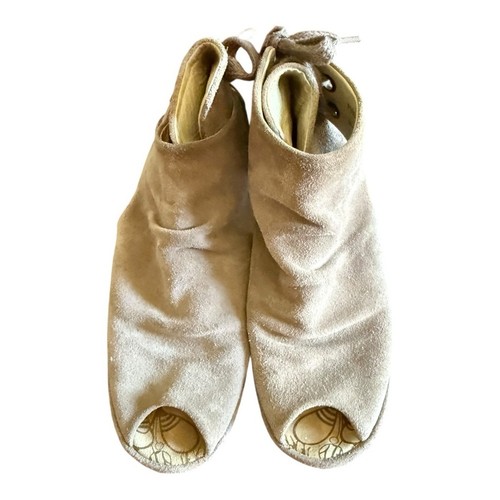 Fly London Peep-Toe Suede Yull Boots, Tan, Sz 38 - Picture 3 of 10
