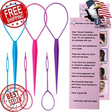 Aigee 6pcs Topsy Tail and Hair Loop Styling Tool Set - Ponytail Makers, Frenc...