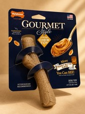 NYLABONE GOURMET STYLE STRONG CHEW DOG TOY PEANUT BUTTER FLAVOR NIP