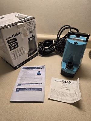 Little Giant 1/6 HP Manual Utility Pump 1500 GPH Aluminum with 25ft Cord, 5-MSP