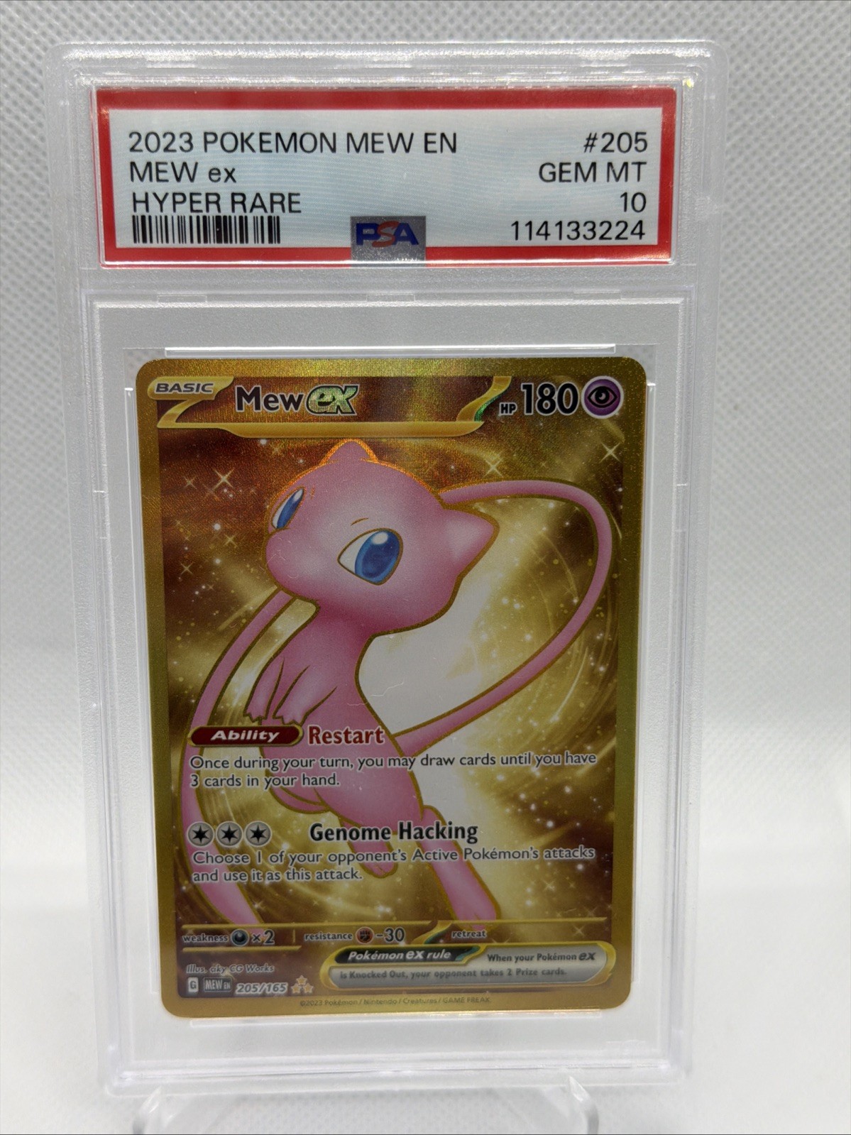 2023 POKEMON MEW EN-151 HYPER RARE #205 MEW EX PSA 10
