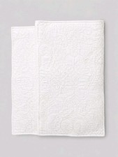 White Matelasse Pillow Sham 26x19.5 Embroidered Cottage Chic Cover