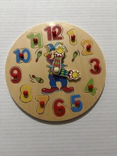 Wood Clock Puzzle Educational Toy Learn To Tell Time New Sealed