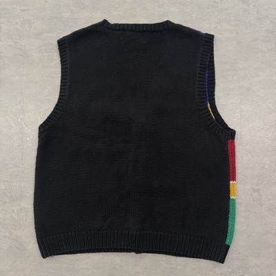 Vtg Teacher Knit Sweater Vest Cardigan School Art Croft & Barrow