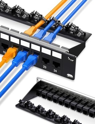 Enmane 24 Port Patch Panel Cat6 Keystone Patch Panel 1U (EC Listed) UTP with Sma