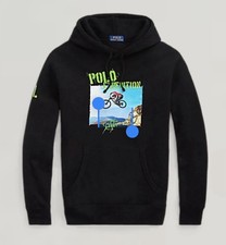 NWT Polo Ralph Lauren Fleece Graphic Hoodie Expedition Mt Biker Size L 168 MSRP