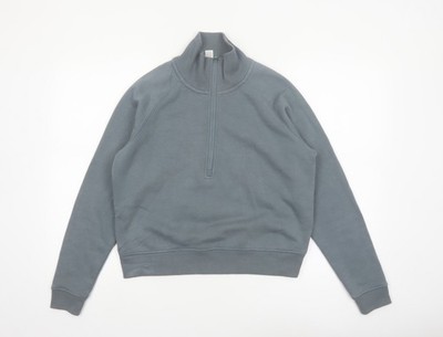 90 Degree by Reflex Damen grau 1/2 Zip Langarm Pullover Sweatshirt Größe S