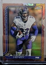 2025 Topps Chrome Football- Derrick Henry Leather Refractor #25 Ravens