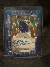2025 Topps Chrome Jake Bloss #RA-JB R/C Blue RayWave Refractor On-Card Auto /150