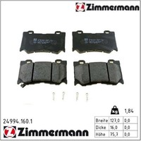 Zimmermann 24994.160.1 Bremsbelagsatz FüR Scheibenbremse Bremsbelagsatz