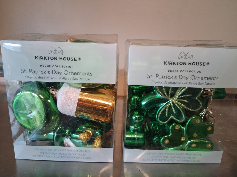 Two Boxes Of Saint Patricks Day Ornaments 10 Per Box