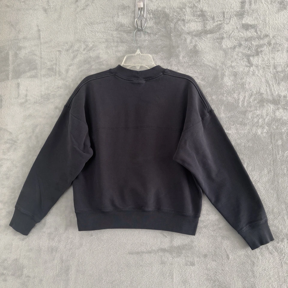 Uniqlo U Lemaire Boxy Mezcla de Algodón Cuello Alto Minimalista Sudadera Grande Azul Marino Foto 3 de 4