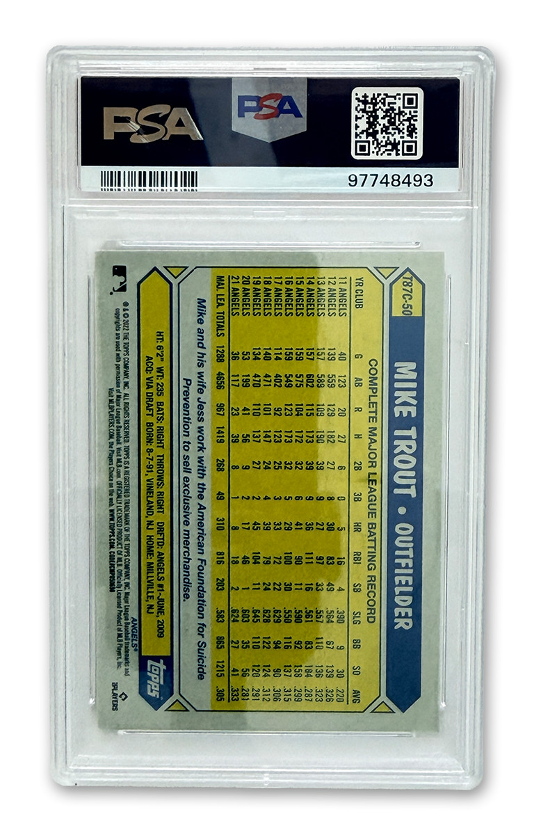 Mike Trout Angels 2022 Topps Chrome Silver Pack PSA 9 #T87C50 view 2
