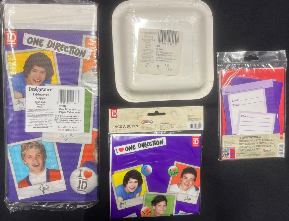 Raro One Direction Cumpleaños Fiesta Suministros Paquete Banda Música Tema Niño Banda LEER Foto 2 de 4