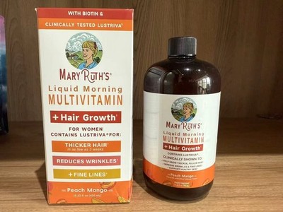 NEW MaryRuth's Liquid Multivitamin Hair Growth Women Biotin Peach Mango 450ml