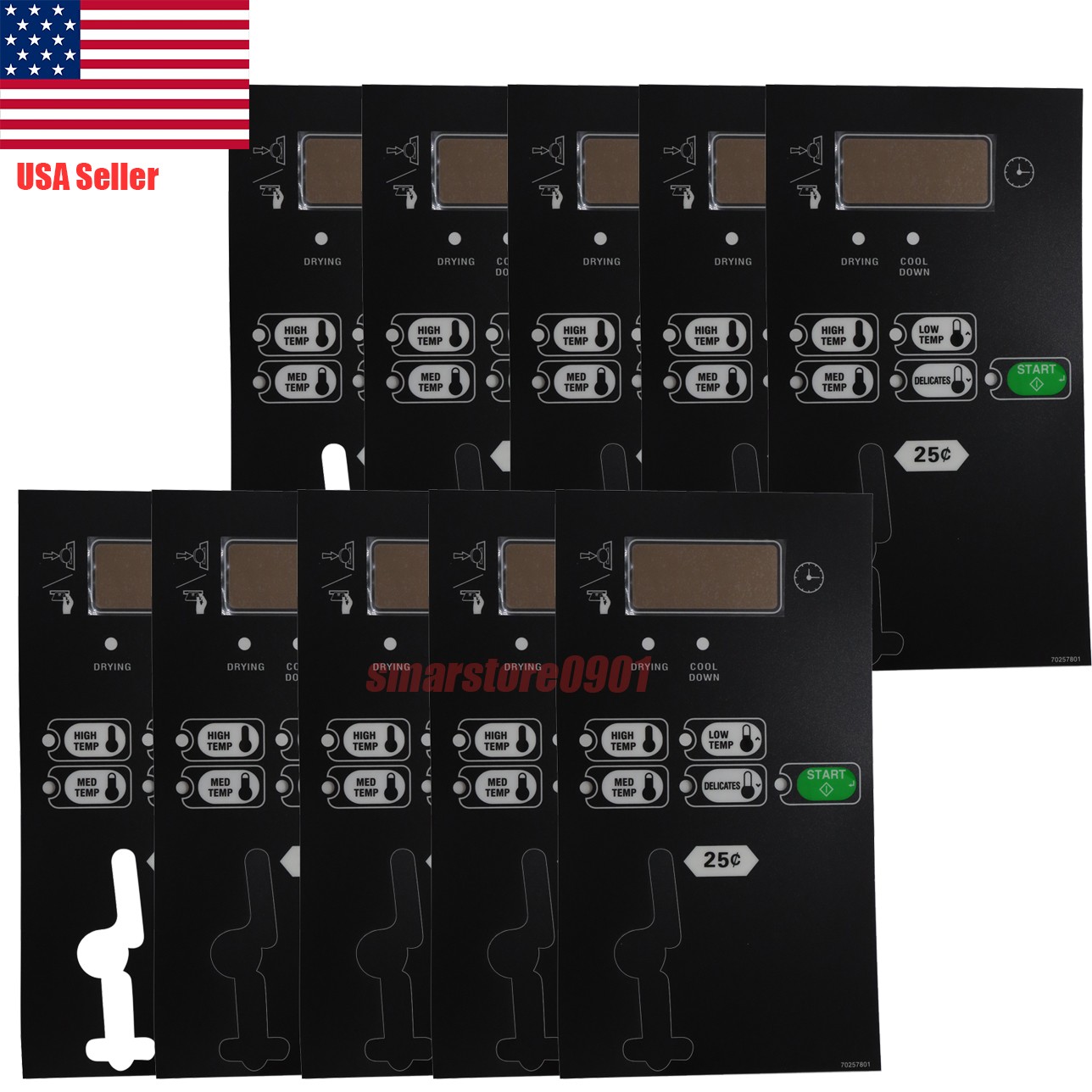 70257801 OVERLAY SQ BC/BX TEXT STK FOR SPEED QUEEN DRYER - 10Pack 