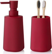 Bathroom Accessories Set 2 Piece Soap Dispenser and Toothbrush Holder for Bathro