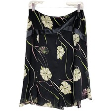 Vintage Ingredients Womens Size 8 Black Floral Low Rise Y2K Skirt