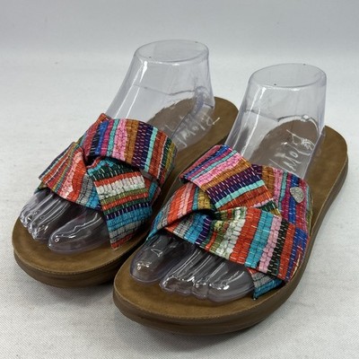 Blowfish Malibu Sandals Women's Sz 9 Striped Color Slides Boho Comfort Summer