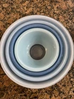 Rare Pyrex Moody Blues Mixing Bowls Set Of 4 Clear Bottom 326, 325, 323, 322