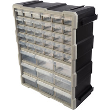 Stalwart 39-Drawer Small Part Organizer - Desktop or Wall-Mountable, Black