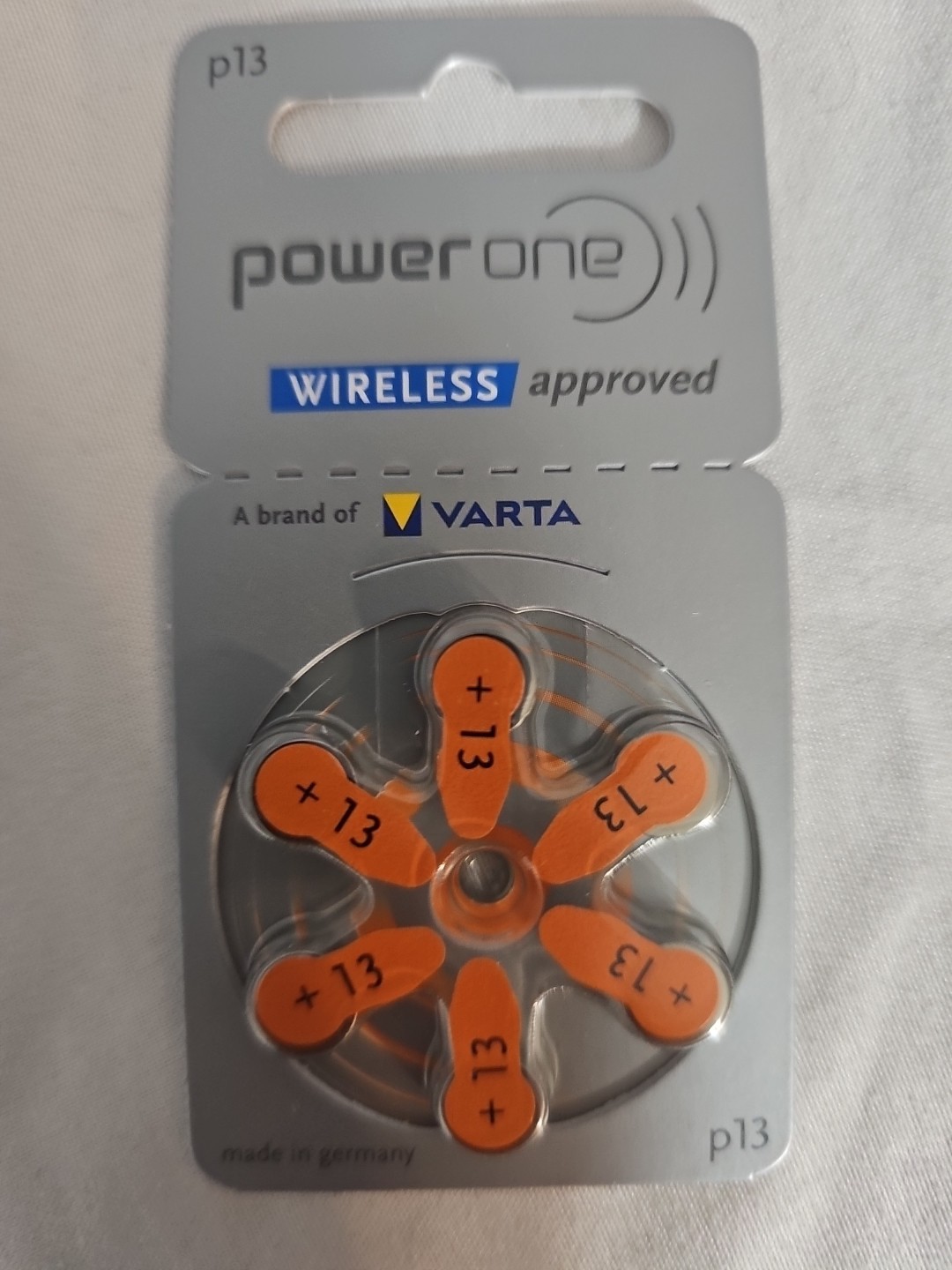 PowerOne SIZE 13 1.45V MF Hearing Aid Batteries PR48, p13 Va