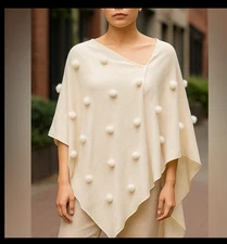 InCashmere Cashmere Topper Poncho One Size Fits Most