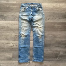 VTG WRANGLER BEAUTIFULLY FADED DISTRESSED DENIM JEANS 32x34