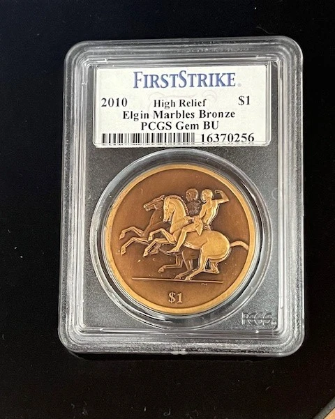 2010 Greek Sculpture_ High Relief 2 coin set_ FIRST STRIKE PCGS PR70DCAM_UK - Image 4 of 4