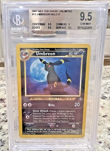 Pokemon Umbreon 13/75 Neo Discovery Holo Unlimited- BGS 9.5 GEM MINT