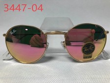Ray-Ban RB3447 Round Gun-colored Frame Pink Lens Sunglasses