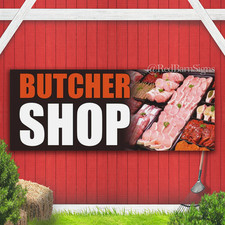 BUTCHER SHOP Chicken Sausage Meat delicacies Indoor Outdoor Banner Sign