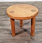 Vintage Miniture Milking Stool - Solid Wood Beech Rustic Plant Stand Side Table